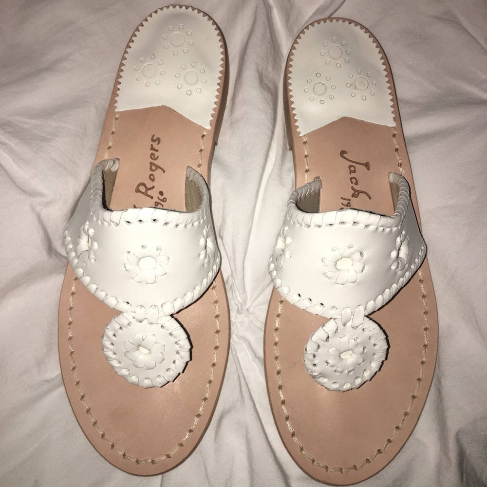 Jack Rogers White Palm Beach sandals